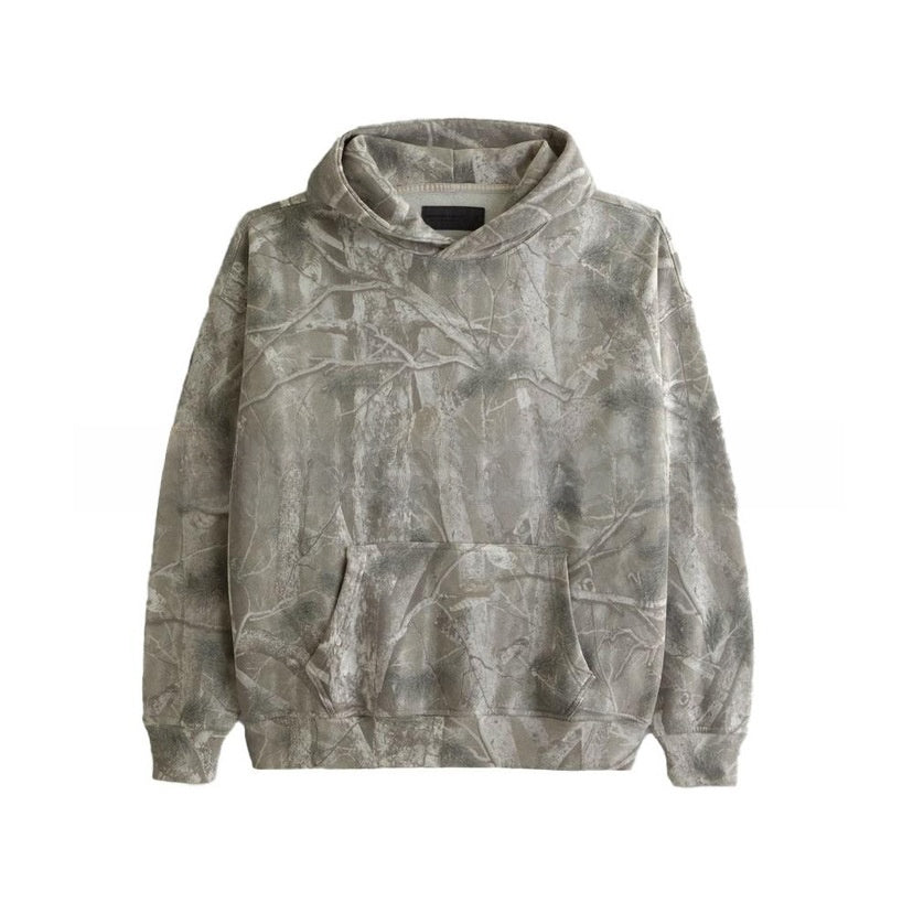 Long-sleeved camouflage tree branch pattern hoodie