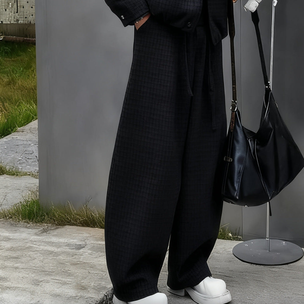 Mens Retro Casual Jacket and Pants Set